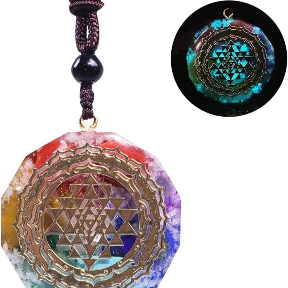 Orgonite Necklace Crystal Chakra Pendant Meditation Jewelry Healing Gift